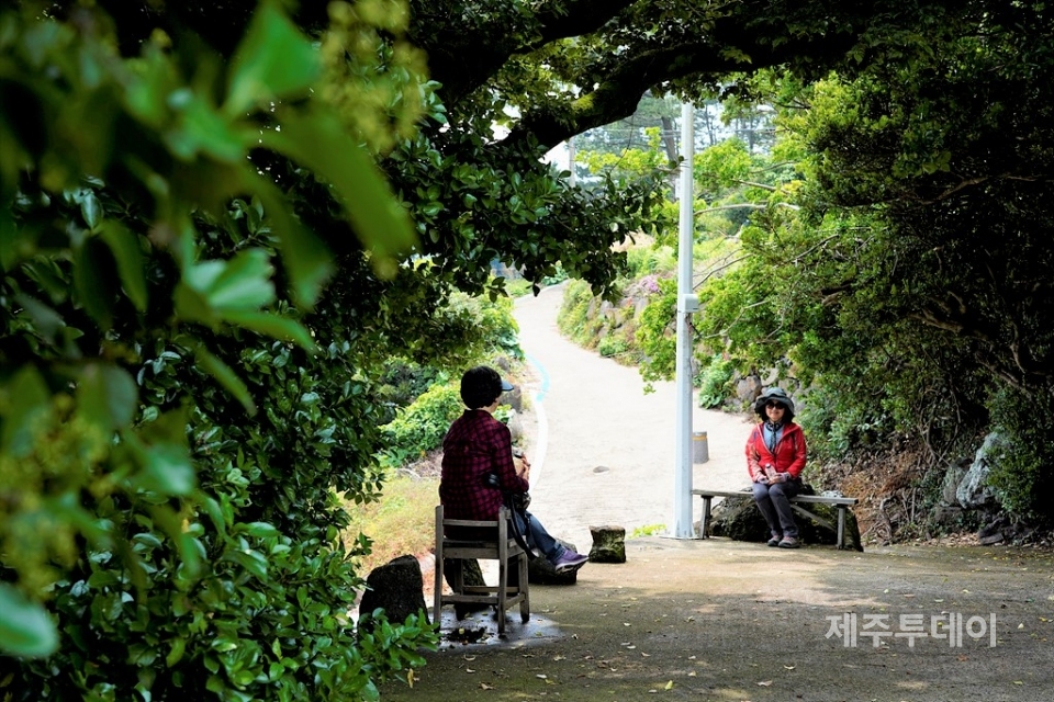제주신화산책 연재 작가 두 친구. 여연(왼쪽)과 홍죽희(오른쪽). (사진=김일영 작가)