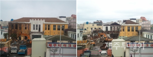 철거되는 옛 제주시청사. (사진=고봉수 제공)