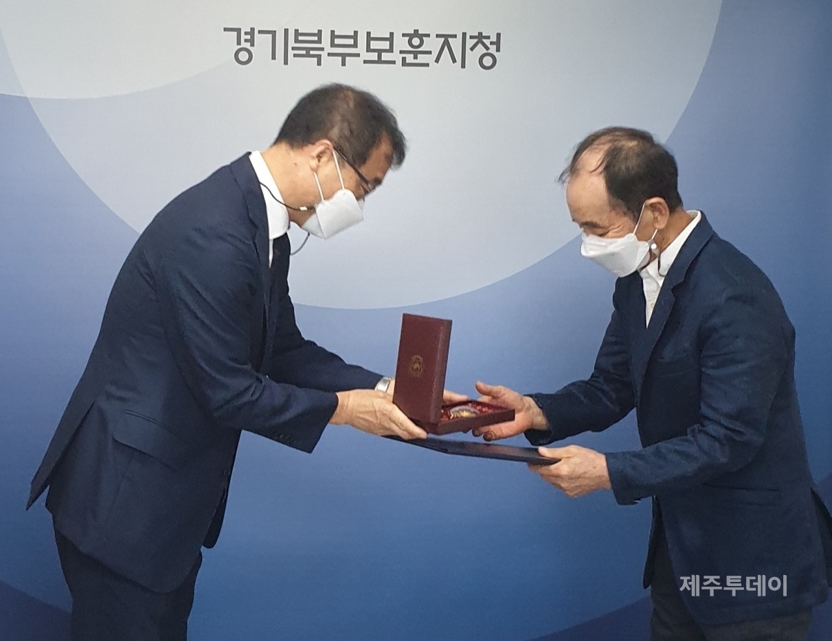 26일 국가보훈처 경기북부지청에서 열린 제주출신 항일운동가 이경선 선생에 대한 건국훈장 애족장 서훈식. (사진=고진숙 작가)