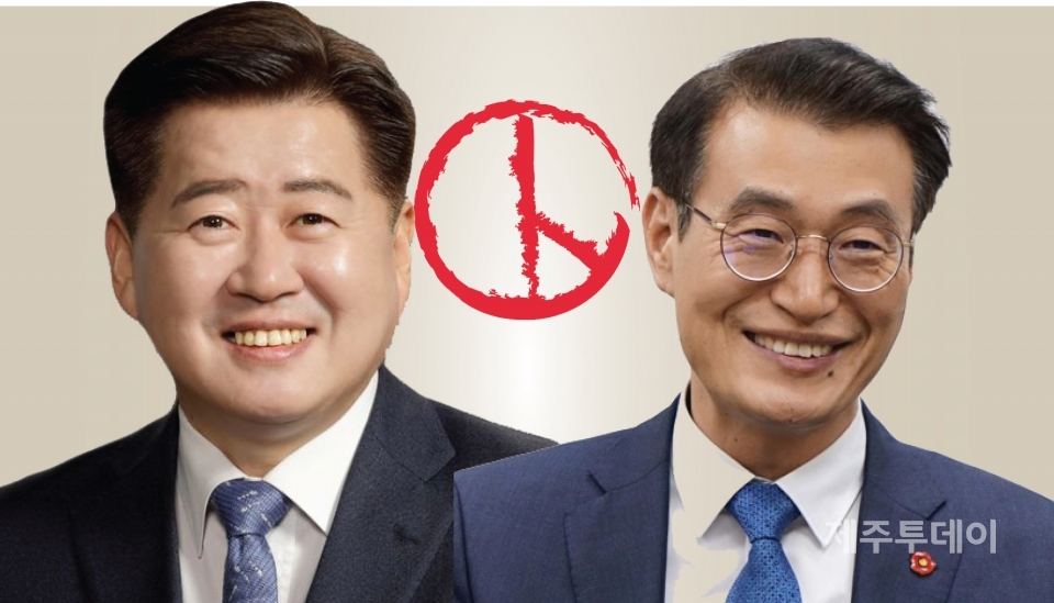 오영훈 국회의원(왼쪽)과 문대림 전 제주국제자유도시개발센터 이사장(오른쪽). (그래픽=박소희 기자)