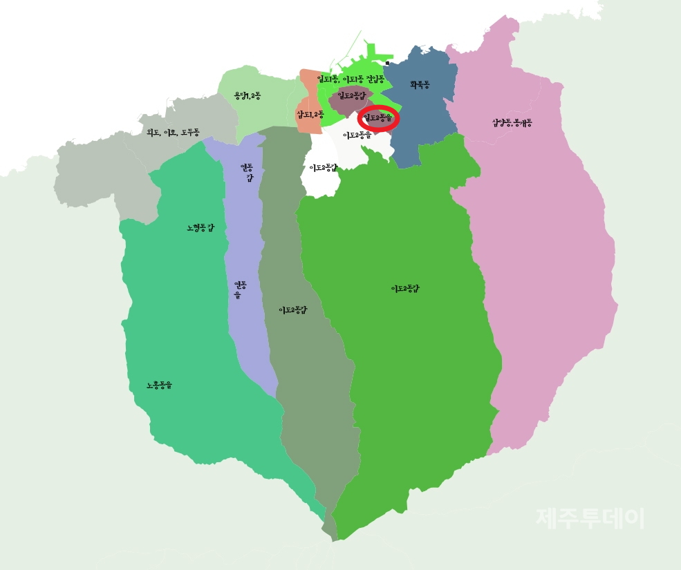 제주시 일도2동을 선거구(제3선거구)(그래픽=박소희 기자)