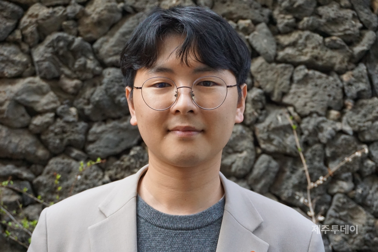 박건도 정의당 제주도의원 예비후보(일도2동을)(사진=김재훈 기자)