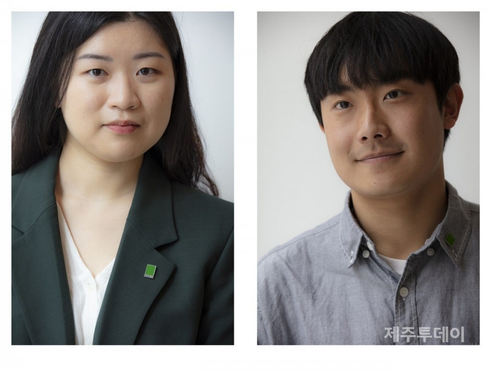 녹색당 제주도의원 비례대표 후보로 선출된 신현정 청년녹색당 공동운영위원장(왼쪽)과 이건웅 청소년녹색당 비상대책위원장(오른쪽). (사진=제주녹색당 제공)