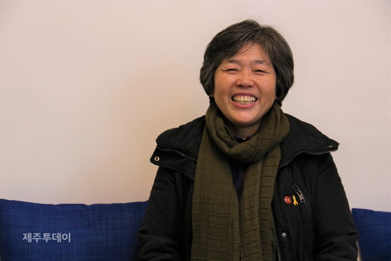 김정임 송악산개발반대대책위원장(사진=김재훈 기자)