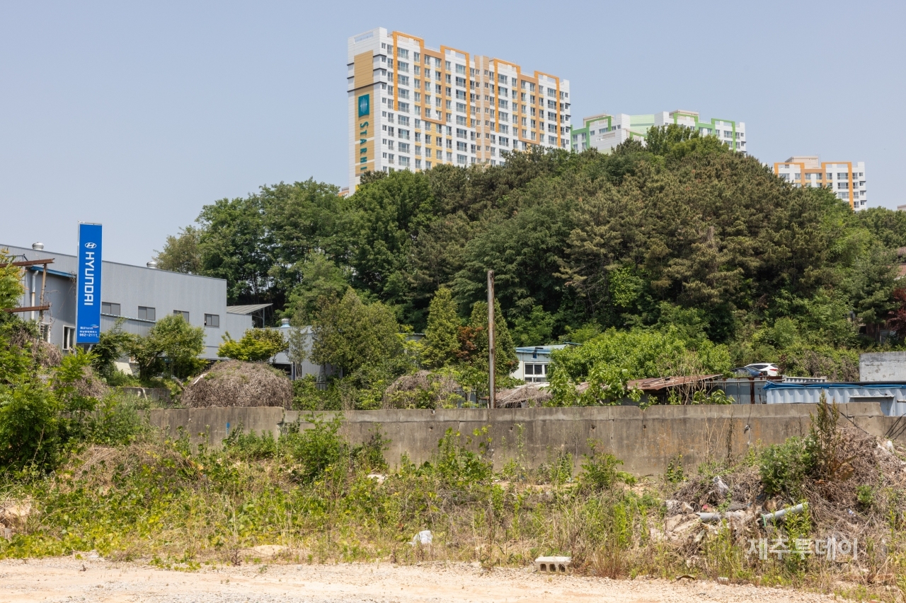 안성모씨에 따르면 안세훈은 숨진 직후 은신처 인근 광주 광산구 흑석동 산에 묻힌 것으로 추정된다. 현재 그 자리엔 아파트가 들어섰다. (사진=양동규 작가)