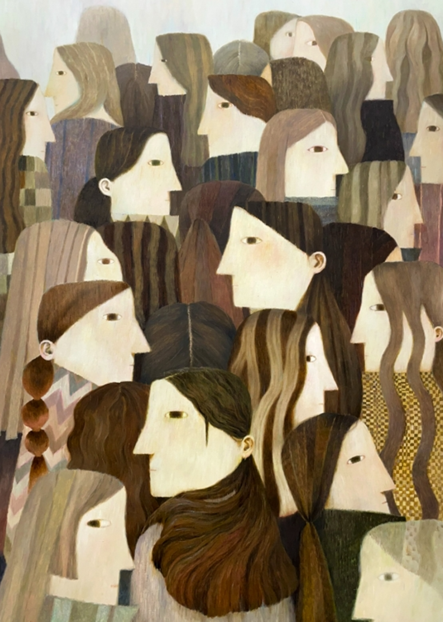 안소희, faces, 2022, Oil on canvas, 91x130.3cm (아트제주 제공)