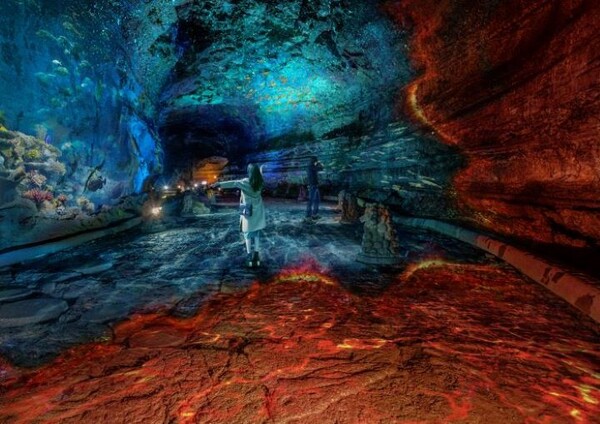 만장굴 미디어아트(사진=제주특별자치도 제공)