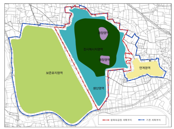 제주도는 제주연구원에 의뢰한 '제주평화대공원 조성사업의 주민수용성 제고방안 마련' 최종보고서를 공개했다. 사진은 제주평화대공원 영역구상. (자료=제주연구원)