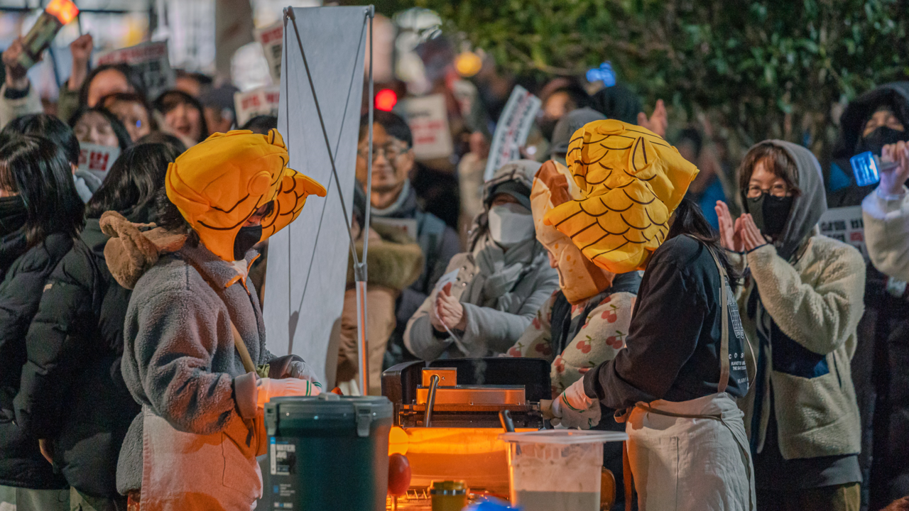 윤석열 탄핵 집회에서 운영됐던 붕어빵 주식회사의 '탄핵 붕어빵'. (사진=함께하는그날 협동조합 제공)