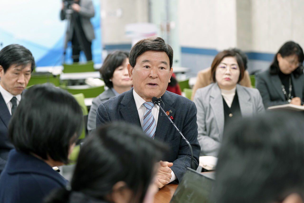 김광수 제주도교육감은 7일 신년 언론 차담회를 가졌다. (사진=제주도교육청)