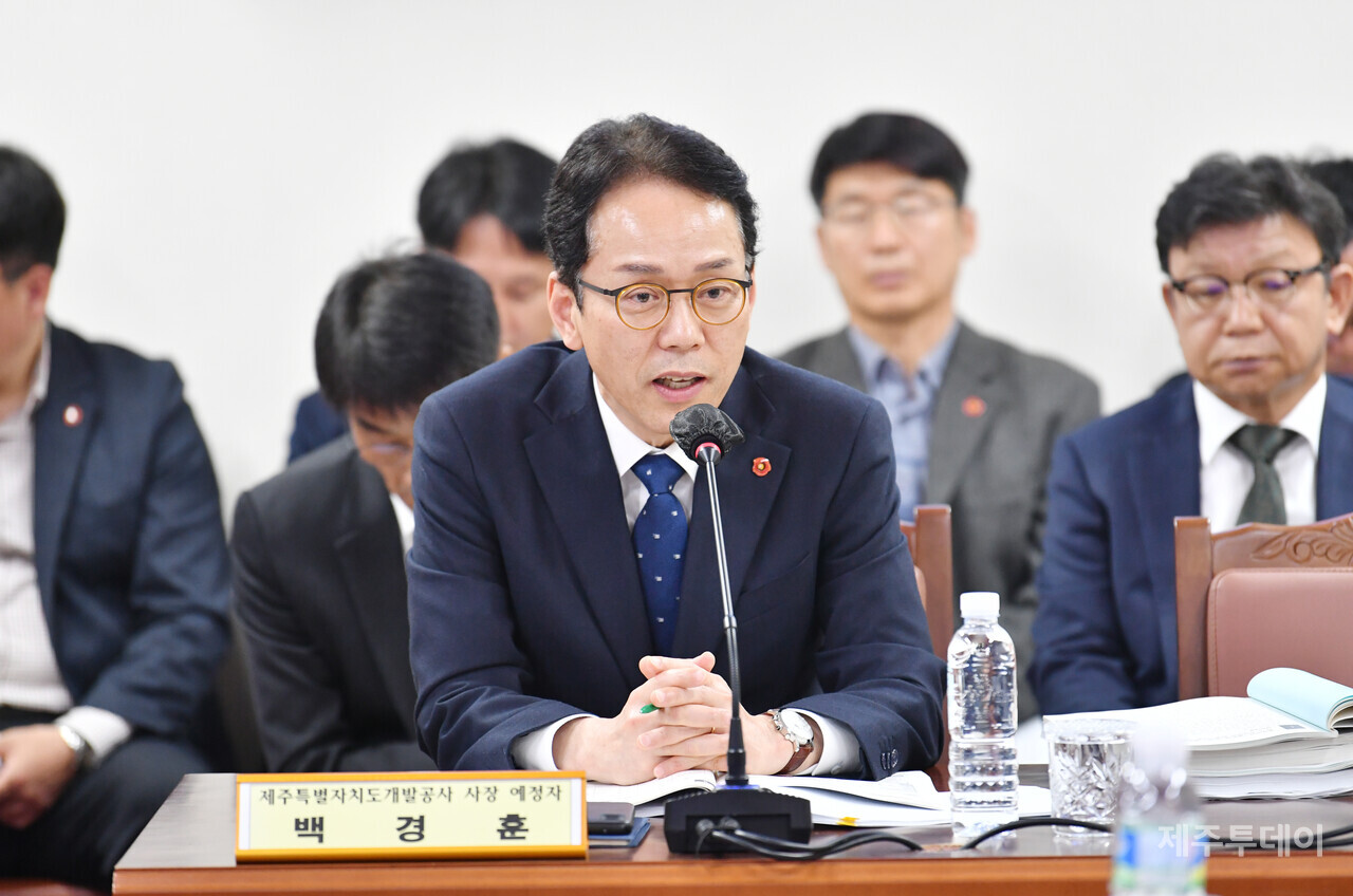 백경훈 도 개발공사 사장 예정자.(사진=도의회)